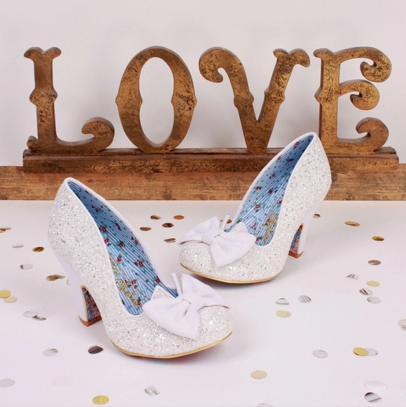 🤍 Irregular Choice “Nick of Time” heels, white glitter, size 39🤍 - Picture 2 of 8